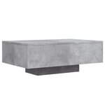 vidaXL Table basse avec lumières LED gris béton 85x55x31 cm