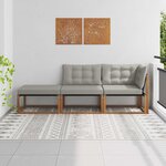 vidaXL 3 pc Ensemble de canapés d'extérieur Bois d'Acacia Massif