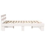 vidaXL Cadre de lit Blanc 150 x 200 cm Bois massif en pin