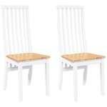 vidaXL Chaises à manger 2 Pièces blanc bois massif caoutchouc