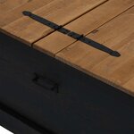 vidaXL Coffre de rangement HALDEN noir 91x91x47 cm bois massif pin
