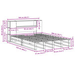vidaXL Lit bibliothèque sans matelas cire marron 160x200cm bois massif