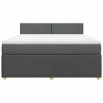 vidaXL Sommier à lattes de lit avec matelas Gris foncé 180x200cm Tissu