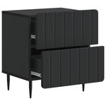 vidaXL Cabinet de chevet avec tiroir 2 Pièces Noir 43 x 34 5 x 49 5 cm