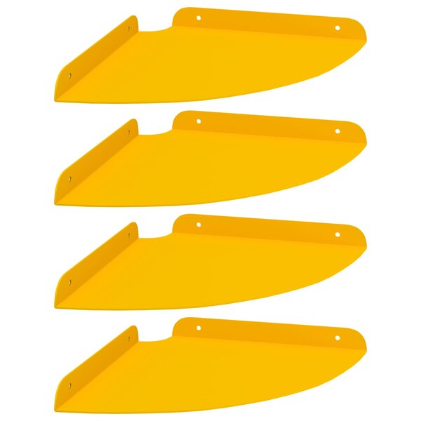 vidaXL Étagère Flottante d'Angle 4 pc Jaune moutarde 24 x 24 x 2 cm