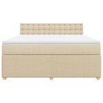 vidaXL Sommier à lattes de lit avec matelas Crème 180x200 cm Tissu