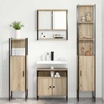 vidaXL Ensemble de mobilier de salle de bain 4 Pièces Chêne Sonoma