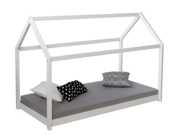 Lit cabane enfant 80 x 160 cm blanc