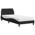 vidaXL Lit avec matelas Dover noir 80x200 cm tissu