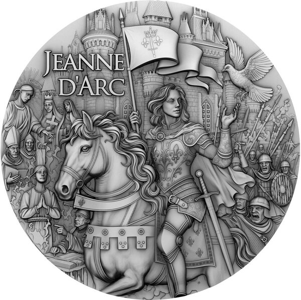 Pièce de monnaie en Argent 5 Dollars g 62.2 (2 oz) Millésime 2025 JEANNE D ARC (PRÉCOMMANDE)