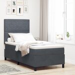 Lit Box Spring vidaXL avec Matelas Gris Foncé 90x200 cm Velours