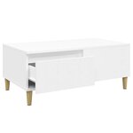vidaXL Table basse Blanc 90x50x36 5 cm Bois d'ingénierie