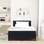 vidaXL Lit à ressorts avec tête de lit Noir 120 x 190 cm tissu
