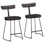 vidaXL Tabourets de bar lot de 2 noir 49x43x79 cm bois manguier massif