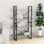 vidaXL Bibliothèque à 4 niveaux gris béton bois d'ingénierie