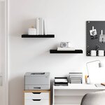 vidaXL Étagères murales flottantes 2 Pièces noir 50x23x3 8 cm MDF