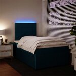 vidaXL Sommier à lattes de lit et matelas bleu 120x200 cm velours