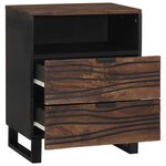 vidaXL Cabinet de chevet Noyer 50 x 33 x 60 cm bois de manguier massif