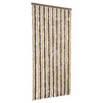 vidaXL Rideau anti-mouches marron foncé et beige 56x185 cm chenille
