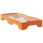 vidaXL Cadre de lit sans matelas empilable cire marron 75x190 cm