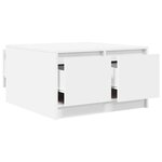 vidaXL Table basse avec tiroirs blanc 70 5x70x40 cm