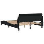 vidaXL Cadre de lit Dover noir 120x200 cm tissu