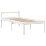 vidaXL Lit bibliothèque sans matelas blanc 90x190cm bois de pin massif