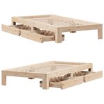 vidaXL Cadre de lit sans matelas 75x190 cm bois de pin massif