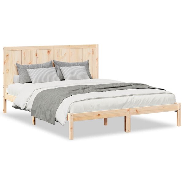 vidaXL Cadre de lit extra long sans matelas 140x210 cm bois massif
