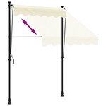 vidaXL Auvent rétractable crème 150x150 m tissu et acier