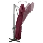 vidaXL Parasol de jardin déporté avec double dessus Bordeaux Rouge 400 x 300 cm
