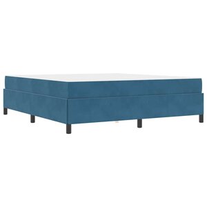 vidaXL Cadre de lit avec matelas Bleu foncé 180 x 200 cm tissu