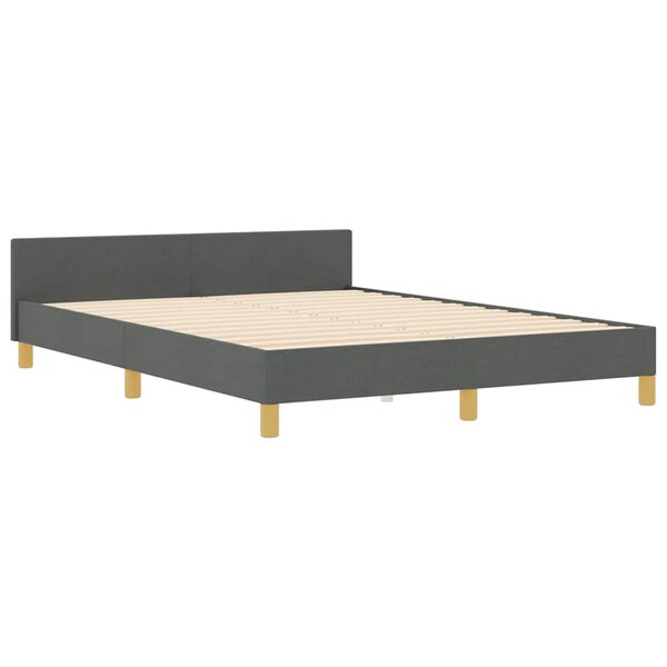 Cadre de lit gris foncé vidaXL 160x200 cm en tissu