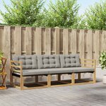 vidaXL Ensemble de canapés d'extérieur 3 pc Blanc et gris clair