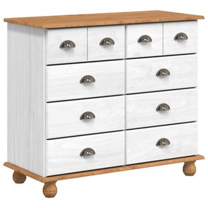 vidaXL Commode ASKIM Blanc 91 x 40 x 79 cm Bois de pin massif