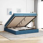 VidaXL Cadre de lit ottoman avec matelas bleu foncé 180x200 cm velours
