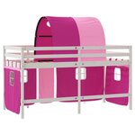 vidaXL Lit mezzanine enfants avec tunnel sans matelas rose 90x190 cm
