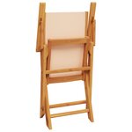 vidaXL Ensemble à manger de jardin 5 Pièces beige tissu et bois massif