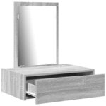 vidaXL Table de Toilette Gris 60 x 40 x 70 cm Bois d'ingénierie
