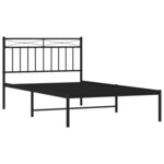 vidaXL Cadre de lit métal sans matelas avec tête de lit noir 107x203cm
