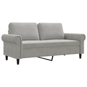 vidaXL Canapé à 2 places Gris clair 140 cm Velours