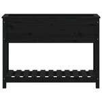 vidaXL Jardinière avec étagère Noir 111 5x34 5x81cm Bois massif de pin