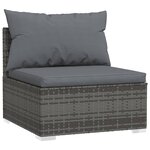 Salon de jardin meuble d'extérieur ensemble de mobilier 5 pièces avec coussins résine tressée gris 02_0016447