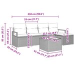 vidaXL Ensemble de Canapés avec coussin 6 Pièces Marron polyrotin