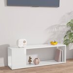 vidaXL Meuble TV Blanc brillant 100x24x32 cm Bois d'ingénierie