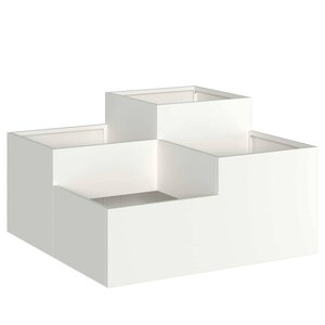 vidaXL Cache-pot de jardin Blanc 100 x 100 x 48 cm Acier