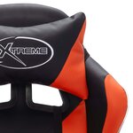 vidaXL Fauteuil de jeux vidéo avec LED RVB Orange et noir Similicuir