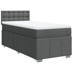 vidaXL Sommier à lattes de lit avec matelas Gris foncé 100x200cm Tissu