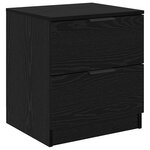vidaXL Cabinet de chevet avec tiroir 2 Pièces Chêne noir 45 x 39 x 50cm