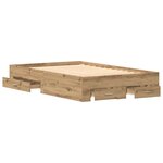 Cadre de lit vidaXL avec tiroirs Chêne Artisan 120x190 cm Bois reconstitué